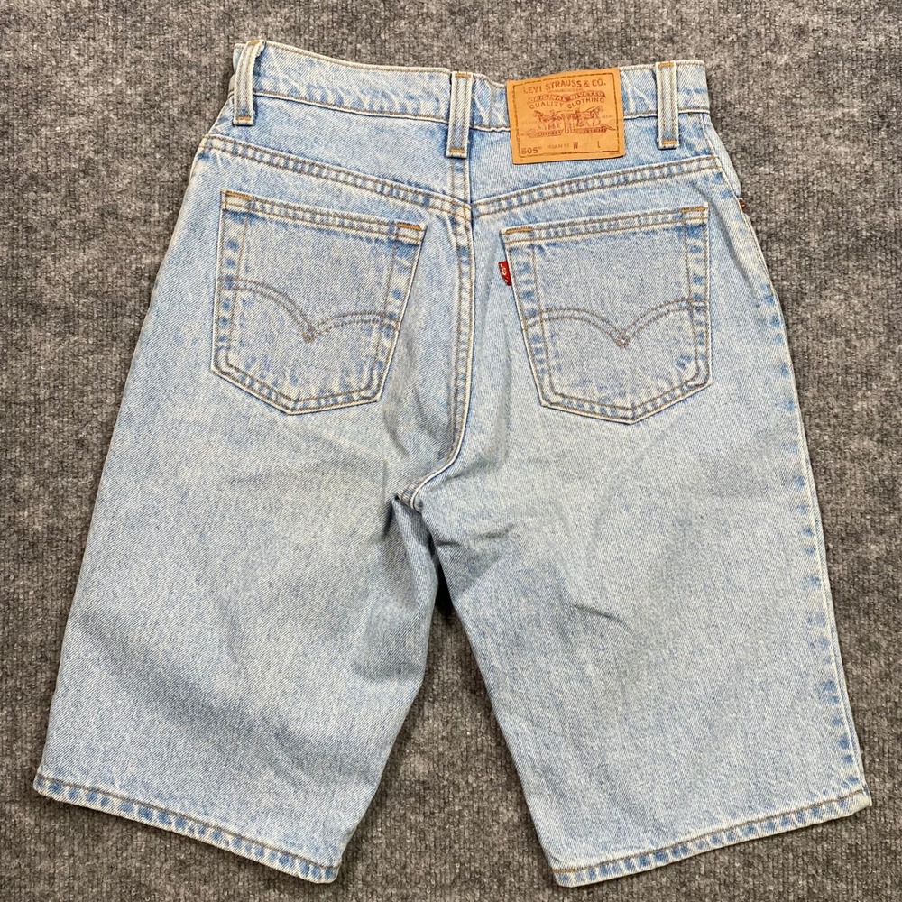 Vintage Levis 505 Womens High Waisted Denim Shorts USA Size 7 27 NO ZIPPER
